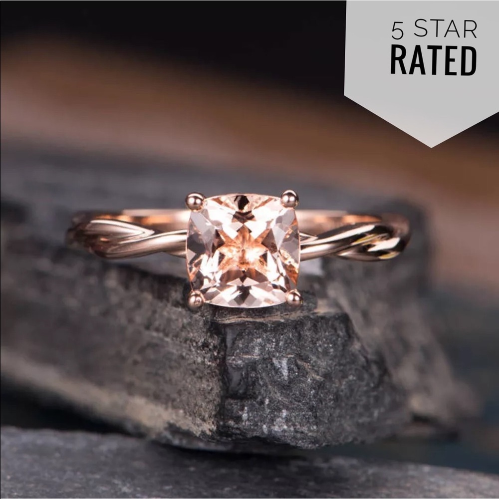 Rose gold and morganite ring 9 - Picture 7 of 7